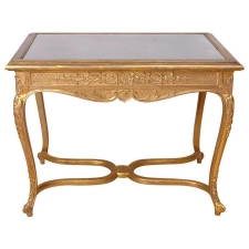 Belle Epoque Gilded Writing Table in the Style of Louis XV