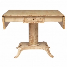 Biedermeier Style Ivory-Tone Sofa or Writing Table in Birch