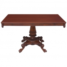 Empire Table in Mahogany with Carved Pedestal Base, circa 1820
