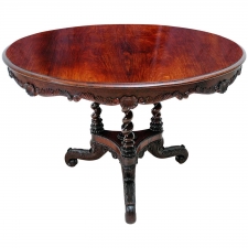 George III Round Center Table in Rosewood with Tripod Base