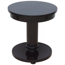 Custom Art Deco Round Table with Ebonized Finish