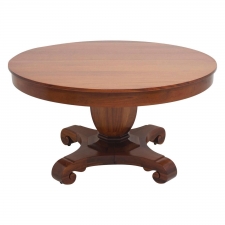 American Empire "Grecian Form" Round Center Pedestal Table, circa 1880