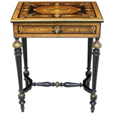 19th Century Napoleon III Marquetry Vanity Side Table, France, circa 1860