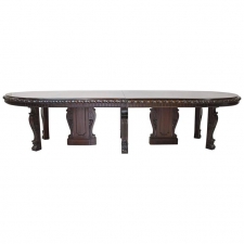 20 Foot Long New York Belle Époque Extension Dining Table in Mahogany, circa 1890