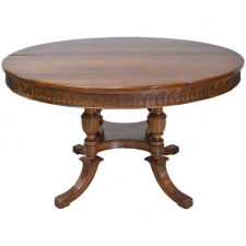 Round Extension Dining Table on Pedestal Base in Mahogany, American, circa 1900