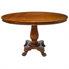 Empire Pedestal Table in West Indies Mahogany with Oval Top