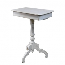 Swedish Gustavian End Table on Tri-foot Pedestal w/ Grey/White Paint, c. 1825