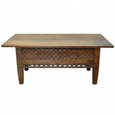 Swedish Gustavian Oak Table with Pierced Fret Work on Apron, circa 1810