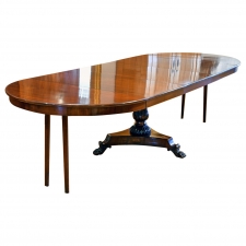 Antique Extension Center Pedestal Dining Table, Opens from 4' Round to 14' long, circa 1830