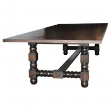 Bonnin Ashley Custom-Made Walnut Dining Table with Trestle Base & Extension Leaves