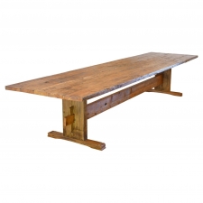 14' Long Bonnin Ashley Custom Farmhouse Dining Table in Repurposed Antique Pine