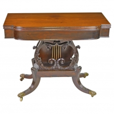 Federal Boston Lyre Games Table Attributed To Thomas Seymour & Thomas Wightman, circa 1815