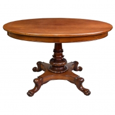 Christian VIII Empire Oval Pedestal Tea Table in Mahogany, Denmark, circa 1835